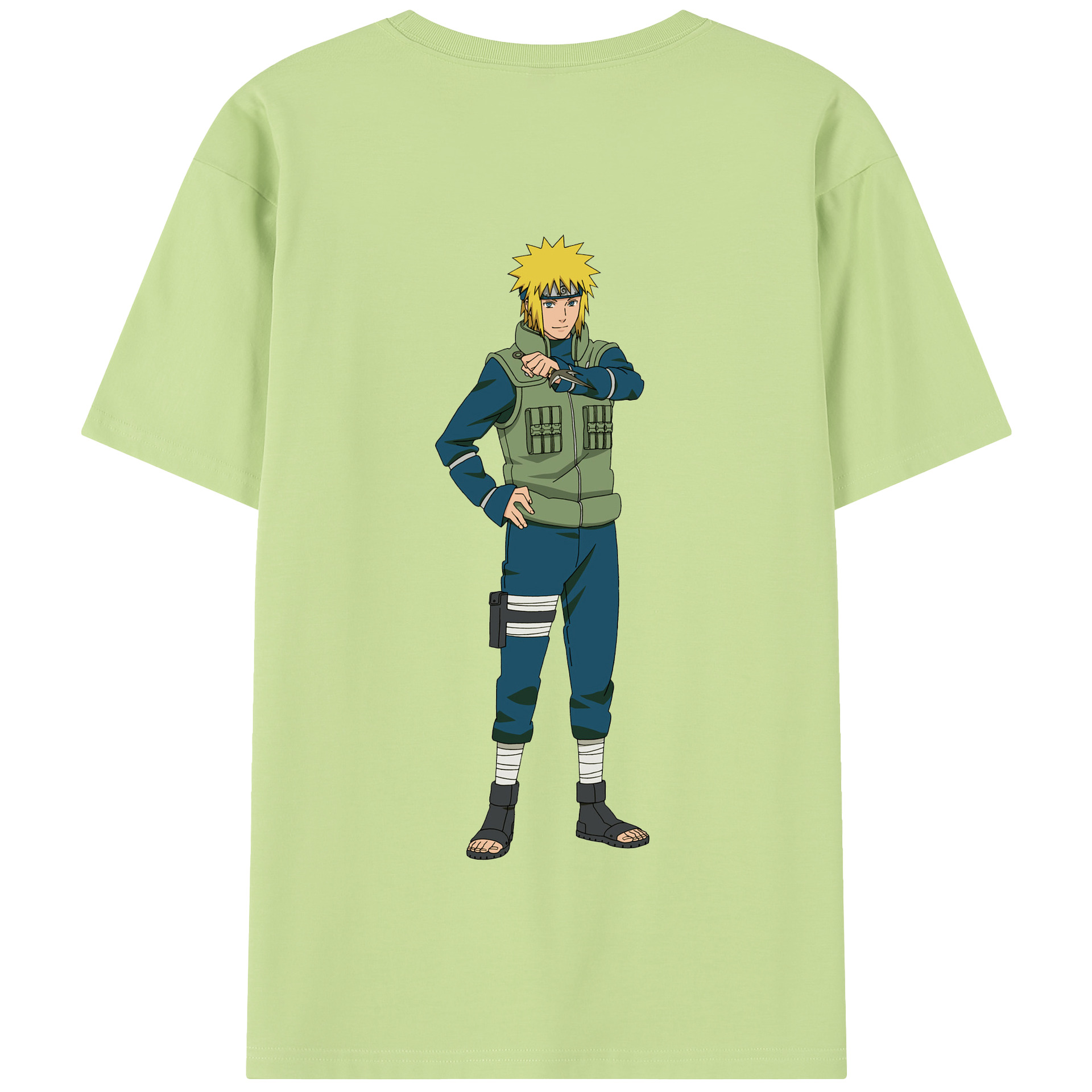 （画像用） NARUTO -ナルト- 波風 ミナト Namikaze Minato 綿100％半袖Tシャツ（背面プリント）